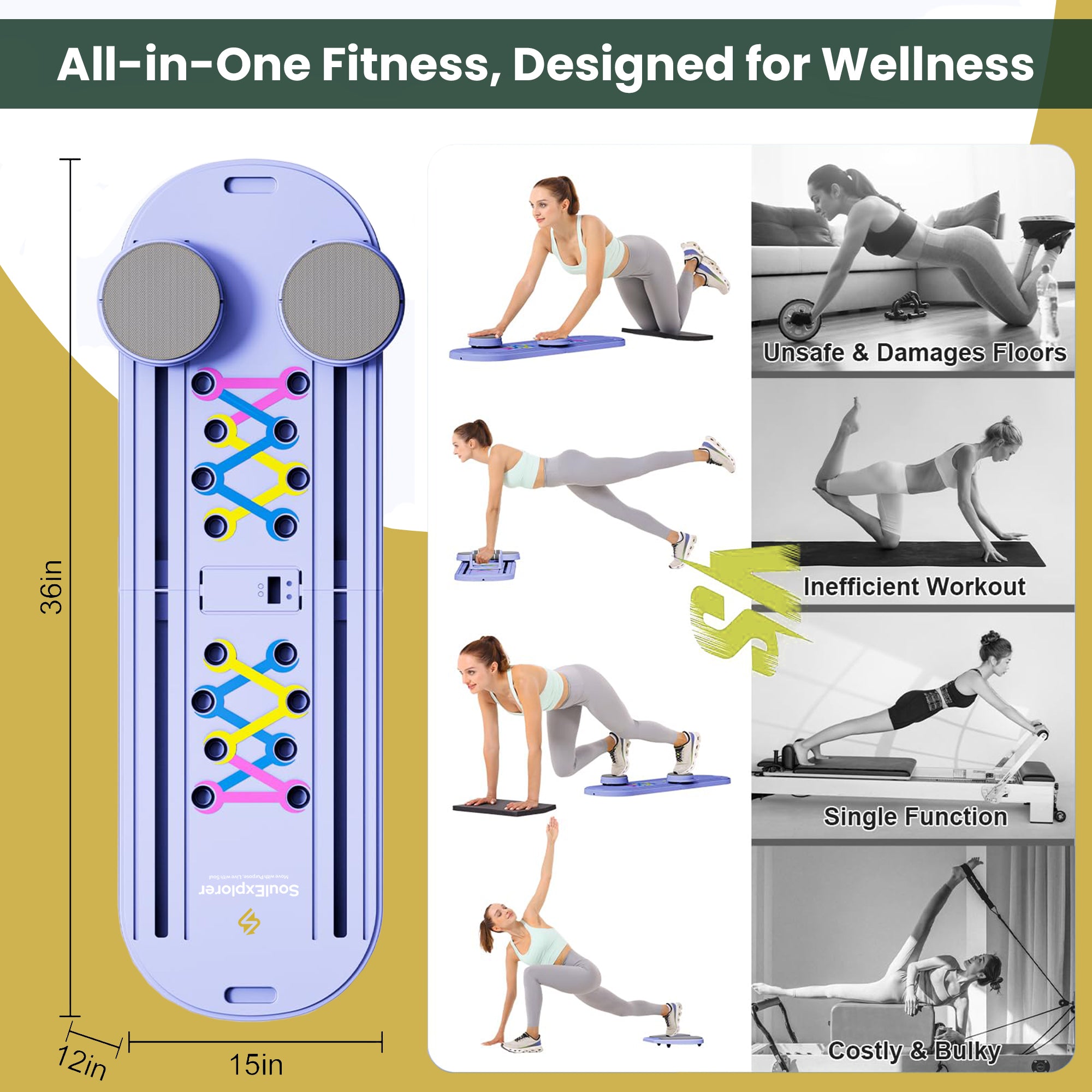 Pilates Board Best for Women Fitness & Exercise at Home | Soul Explorer
